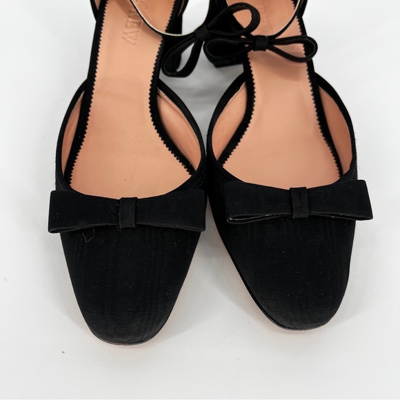 J. Crew Millie Bow Ankle Strap heels black -10 - Picture 6 of 12